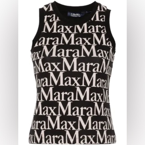 🖤 MaxMara Printed Scuba Tank Top – Black & Beige - Picture 5 of 13